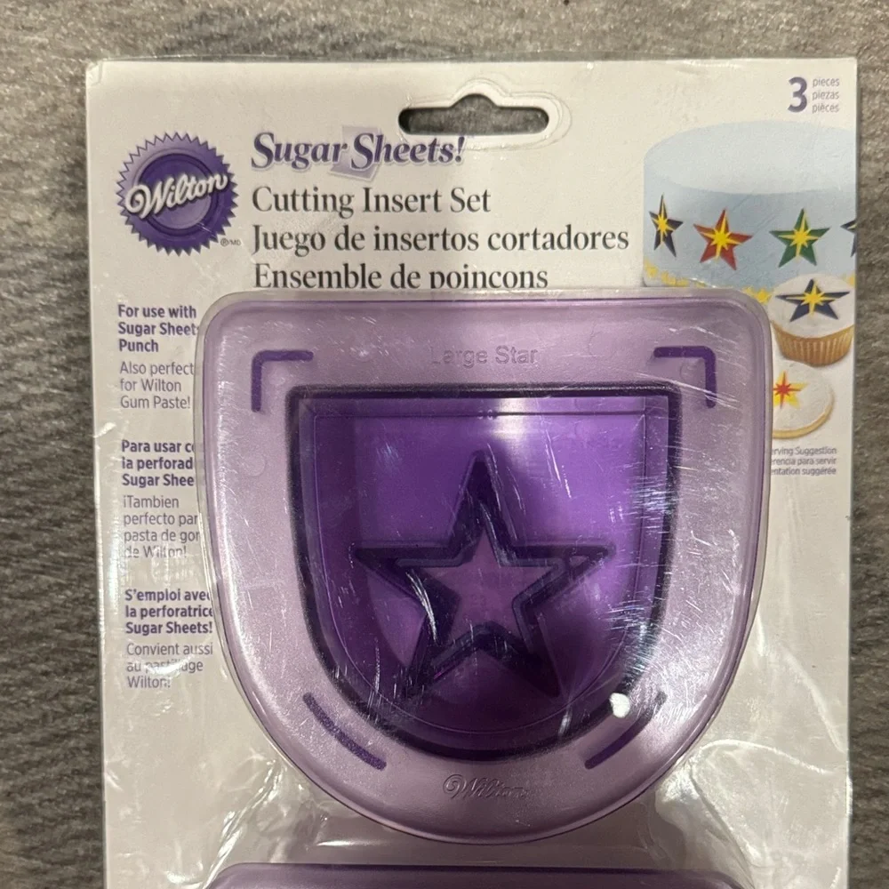 Wilton Sugar Sheets Cutting Insert set ( 3 Different Star Patterns)